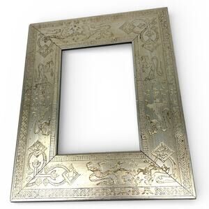 Vintage Martin Aborn silver picture frame royal luxury etched wood metallic